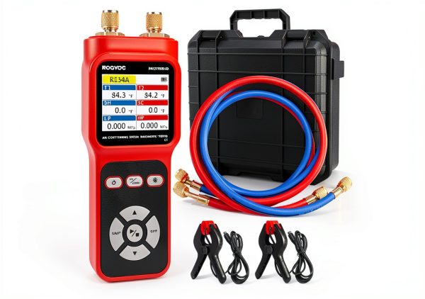 HVAC Pressure Gauge Rogvoc Dual Port Digital-0
