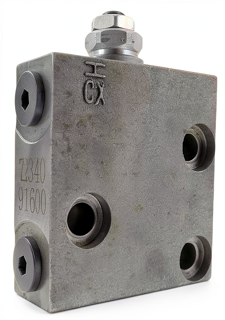 Farway oil pressure relief valve installed in a car engine oil line